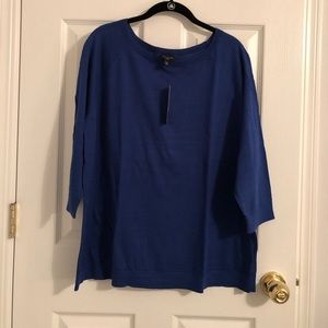 Talbots 3/4 sleeve blue sweater 2xl